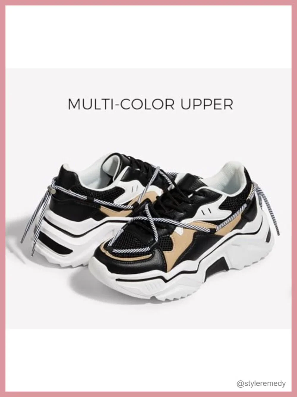 Women's Chunky Platform Dad Sneakers Lace-Up Walking Shoes Anti-Slip TPR